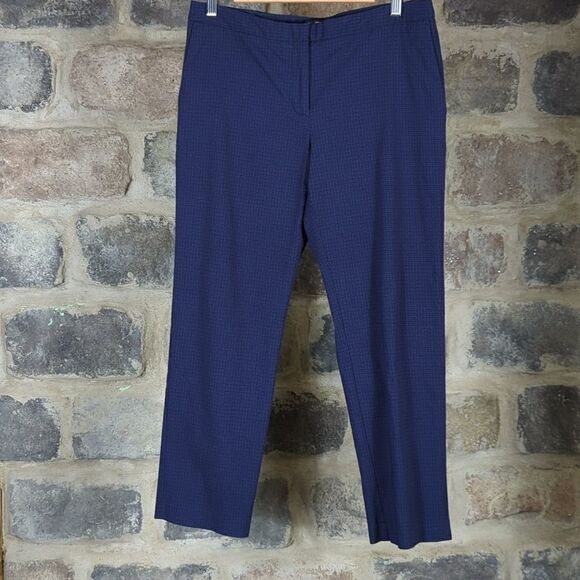 Mario Serrani Made in Italy Woman's Size 8 Blue Black Geometric Shape Trousers - Picture 1 of 13